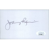 Johnny Robinson Kansas City Chiefs Signed 3x5 Index Card JSA Authenticated