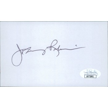 Johnny Robinson Kansas City Chiefs Signed 3x5 Index Card JSA Authenticated