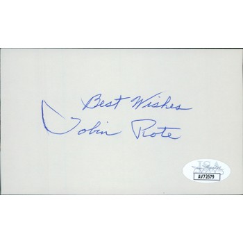 Tobin Rote Green Bay Packers Signed 3x5 Index Card JSA Authenticated