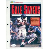 Gale Sayers Chicago Bears Signed 7.5x10 Photo Page JSA Authenticated
