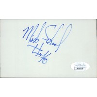 Mike Schad Football Player Signed 3x5 Index Card JSA Authenticated