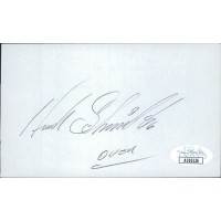 Hank Schmidt San Diego Chargers Signed 3x5 Index Card JSA Authenticated