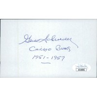 Gene Schroeder Chicago Bears Signed 3x5 Index Card JSA Authenticated