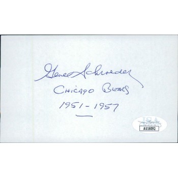Gene Schroeder Chicago Bears Signed 3x5 Index Card JSA Authenticated Gene Schroeder Chicago Bears Signed 3x5 Index Card JSA Authenticated