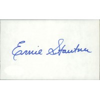 Ernie Stautner Pittsburgh Steelers Signed 3x5 Index Card JSA Authenticated