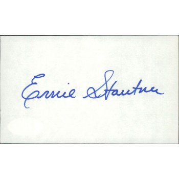 Ernie Stautner Pittsburgh Steelers Signed 3x5 Index Card JSA Authenticated