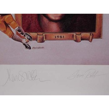 USC Trojans Simpson, Allen, White Garrett Signed Lithograph JSA Authenticated