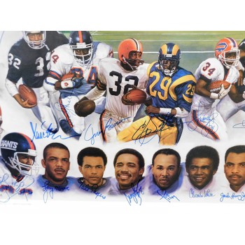 Ultimate Running Backs Signed Lithograph Poster By 25 JSA Authenticated