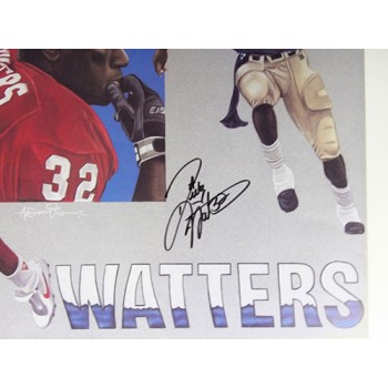 Ricky Watters San Francisco 49ers Signed 18x24 Lithograph JSA Authenticated