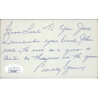 Buddy Young Baltimore Colts Signed 3x5 Index Card JSA Authenticated
