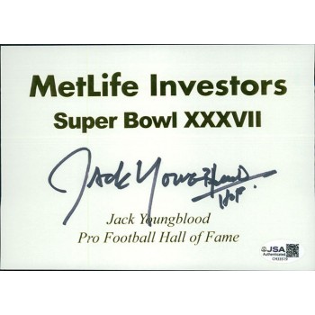 Jack Youngblood Los Angeles Rams Signed 5x7 Hall of Fame Card JSA Authenticated Jack Youngblood Los Angeles Rams Signed 5x7 Hall of Fame Card JSA Authenticated
