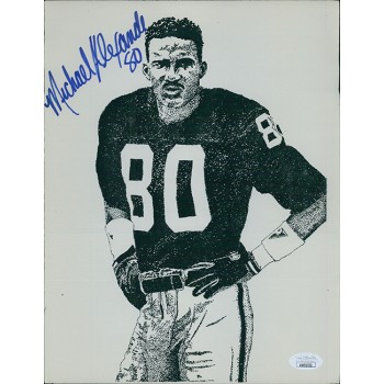 Mike Alexander Los Angeles Raiders Signed 8.5x11 Cardstock Photo JSA Authentic