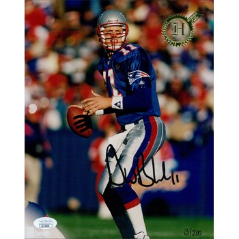 Drew Bledsoe New England Patriots Signed 8x10 LE Glossy Photo JSA Authenticated