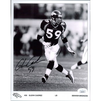 Glenn Cadrez Denver Broncos Signed 8x10 Glossy Photo JSA Authenticated