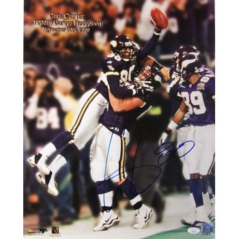 Cris Carter Minnesota Vikings Signed 16x20 Glossy Photo JSA Authenticated
