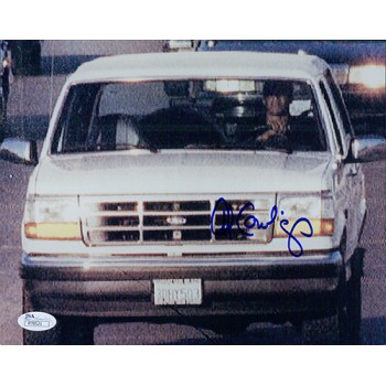 Al Cowlings Signed 8x10 Photo Driving OJ'S White Bronco Up Close JSA Authentic