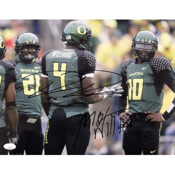 Oregon Ducks Dennis Dixon Jaison Williams Signed 11x14 Glossy Photo JSA Authen