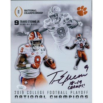 Travis Etienne Clemson Tigers Signed 8x10 Matte Photo JSA Authenticated