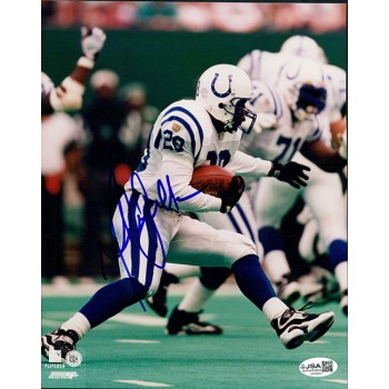 Marshall Faulk Indianapolis Colts Signed 8x10 Glossy Photo JSA Authenticated