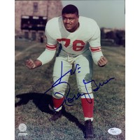 Rosey Grier New York Giants Signed NFL Football 8x10 Photo Inscribed JSA Authenticated
