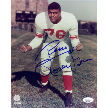 Rosey Grier New York Giants Signed 8x10 Glossy Photo JSA Authenticated