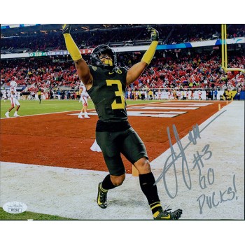 Johnny Johnson Oregon Ducks Signed 8x10 Matte Photo JSA Authenticated