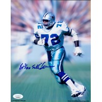 Ed Too Tall Jones Dallas Cowboys Signed 8x10 Blur Glossy Photo JSA Authenticated