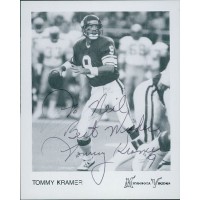 Tommy Kramer Minnesota Vikings Signed 4x5 Cardstock Promo Photo JSA Authentic P