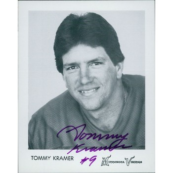 Tommy Kramer Minnesota Vikings Signed 4x5 Cardstock Promo Photo JSA Authentic