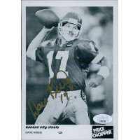 Dave Krieg Kansas City Chiefs Signed 5x7 Cardstock Promo Photo JSA Authenticated