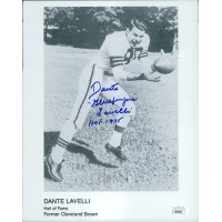 Dante Lavelli Cleveland Browns Signed 8x10 Glossy Photo JSA Authenticated