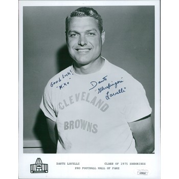 Dante Lavelli Cleveland Browns Signed 8x10 Glossy Promo Photo JSA Authenticated