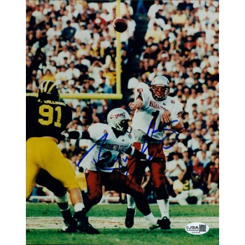 Ryan Leaf Washington State Cougars Signed 8x10 Matte Photo JSA Authenticated