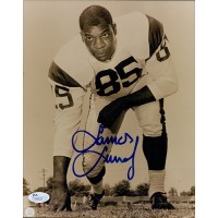 Lamar Lundy Los Angeles Rams Signed 8x10 B&W Photo JSA COA Fearsome Foursome HOF