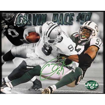 Calvin Pace New York Jets Signed 11x14 Matte Photo JSA Authenticated