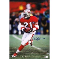 Deion Sanders San Francisco 49ers Signed 12x18 Glossy Photo Beckett Authentic