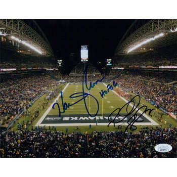 Seattle Seahawks Walter Jones Richard Sherman Signed 8x10 Matte Photo JSA Authen