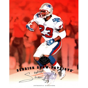 Sedrick Shaw New England Patriots Signed 8x10 Card Stock Photo 97 Leaf Authentic