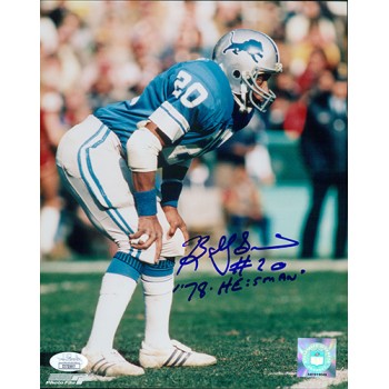Billy Sims Detroit Lions Signed 8x10 Glossy Photo JSA Authenticated
