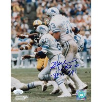 Billy Sims Detroit Lions Signed 8x10 Glossy Photo JSA Authenticated