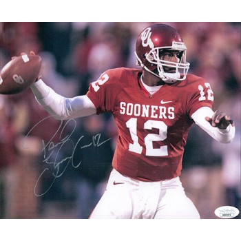 Paul Thompson Oklahoma Sooners Signed 8x9.5 Cardstock Photo JSA Authenticated