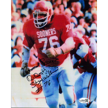 Steve Williams Dr. Death Oklahoma Sooners Signed 8x10 Glossy Photo JSA Authentic