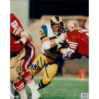 Jack Youngblood #85 Signed Los Angeles Rams NFL Football 8x10 Photo PSA/DNA Authenticated