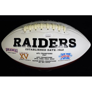 Damon Arnette Las Vegas Raiders Signed Logo White Football JSA Authenticated