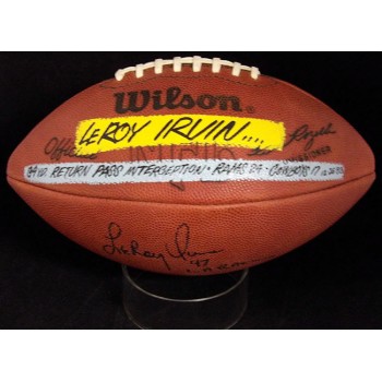 Leroy Irvin Los Angeles Rams Signed NFL Game Used Football JSA Authenticated