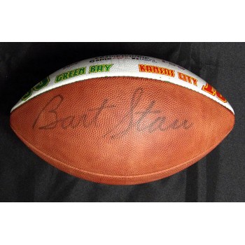 Bart Starr Signed Wilson Painted Panel Football JSA Authenticated