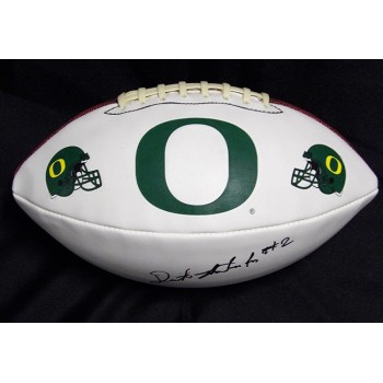 Dont'e Thornton Oregon Ducks Signed White Panel Football JSA Authenticated