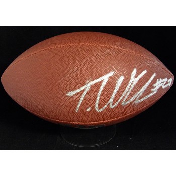 Tariq Woolen Signed Wilson MVP Tackifield Football JSA Authenticated Smudging