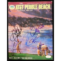 AT&T Pebble Beach Signed 2002 Program Tiger Woods Davis Love III +3 JSA Authen