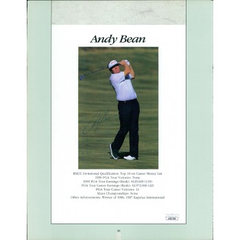 Andy Bean PGA Golfer Signed 8.5x11 Program Photo Page JSA Authenticated